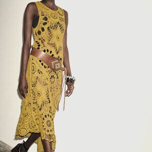 NWT ZARA ASYMMETRIC CROCHET DRESS S,